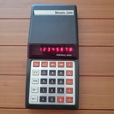 Litronix 2200 Memory Plus Vintage Electronic Calculator Red LED Tested Working