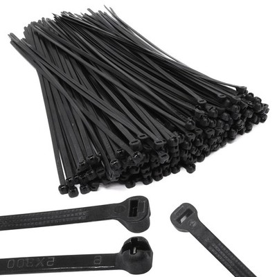 200pcs Push Mount Zip Ties, 12'' Cable Zip Tie with Stainless Steel Metal Toot...