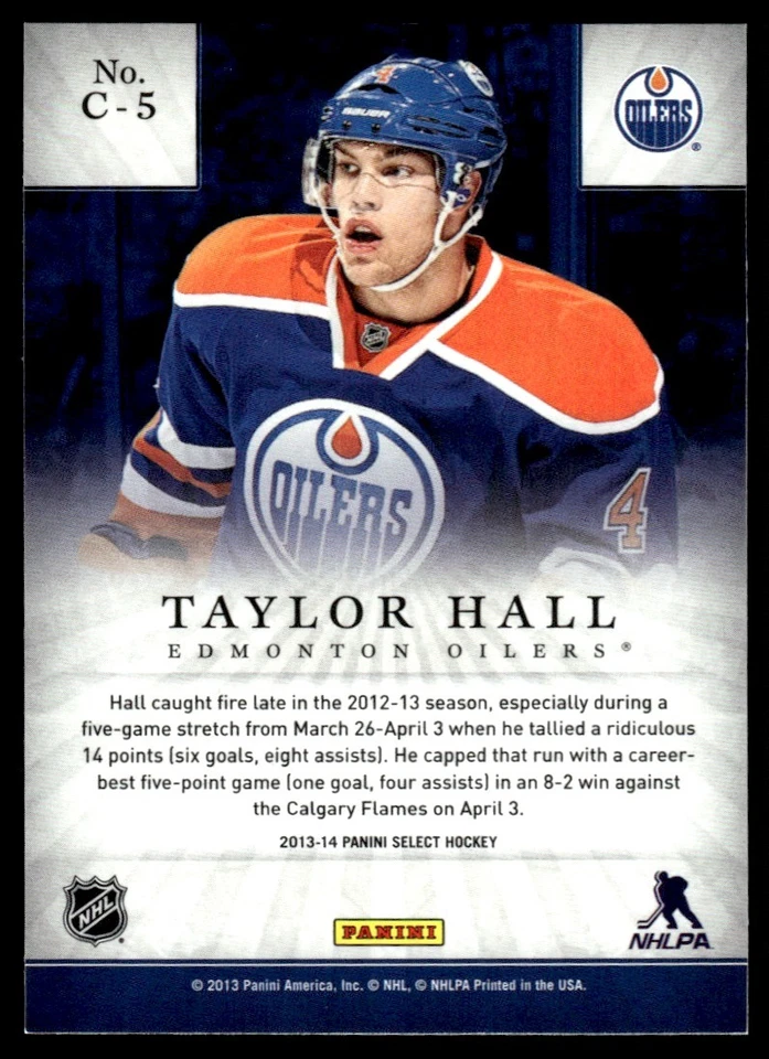 2013-14 Panini Select Cornerstone Taylor Hall Edmonton Oilers #C-5 - Image 2 of 2
