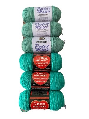 Lot Of  6 Yarn Skiens. 2 Shades Of Green. Eight Ounces Each.
