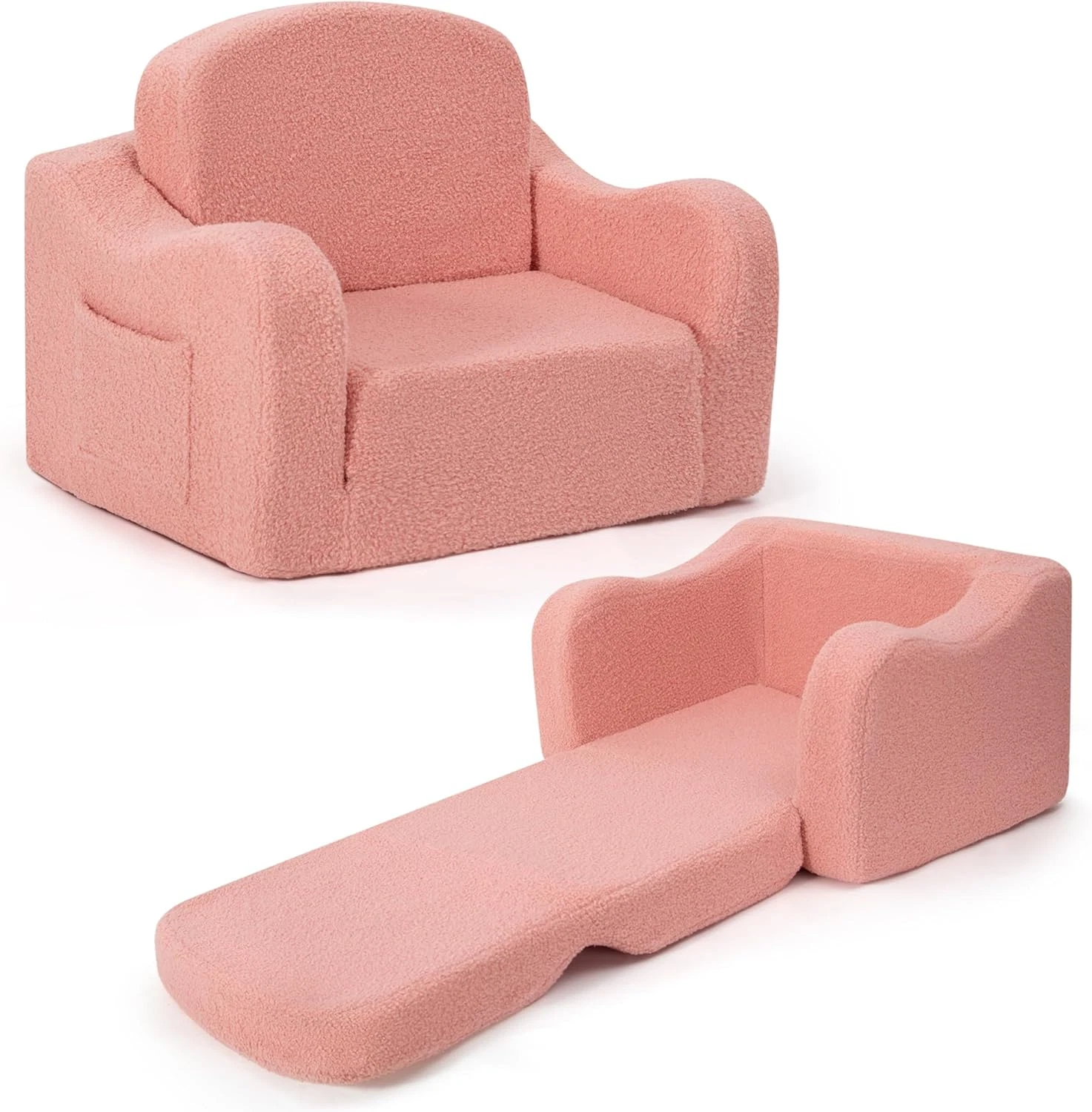 Comfy Toddler Chair & Kids, 2-In-1 Soft Couch Fold Out for Kids, Toddler Chairs