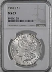 1901-S  $1  MORGAN SILVER DOLLAR  "SAN FRANCISCO"  NGC MS63  #8445062-016