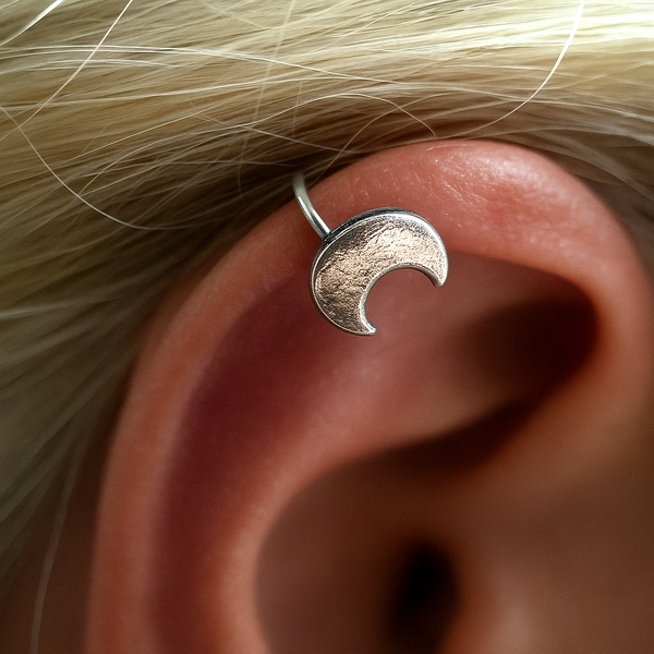 Ear Cuff Clip Auf Mondsichel Rustikal Obere Helix Knorpel Ohrring Schmuck-image