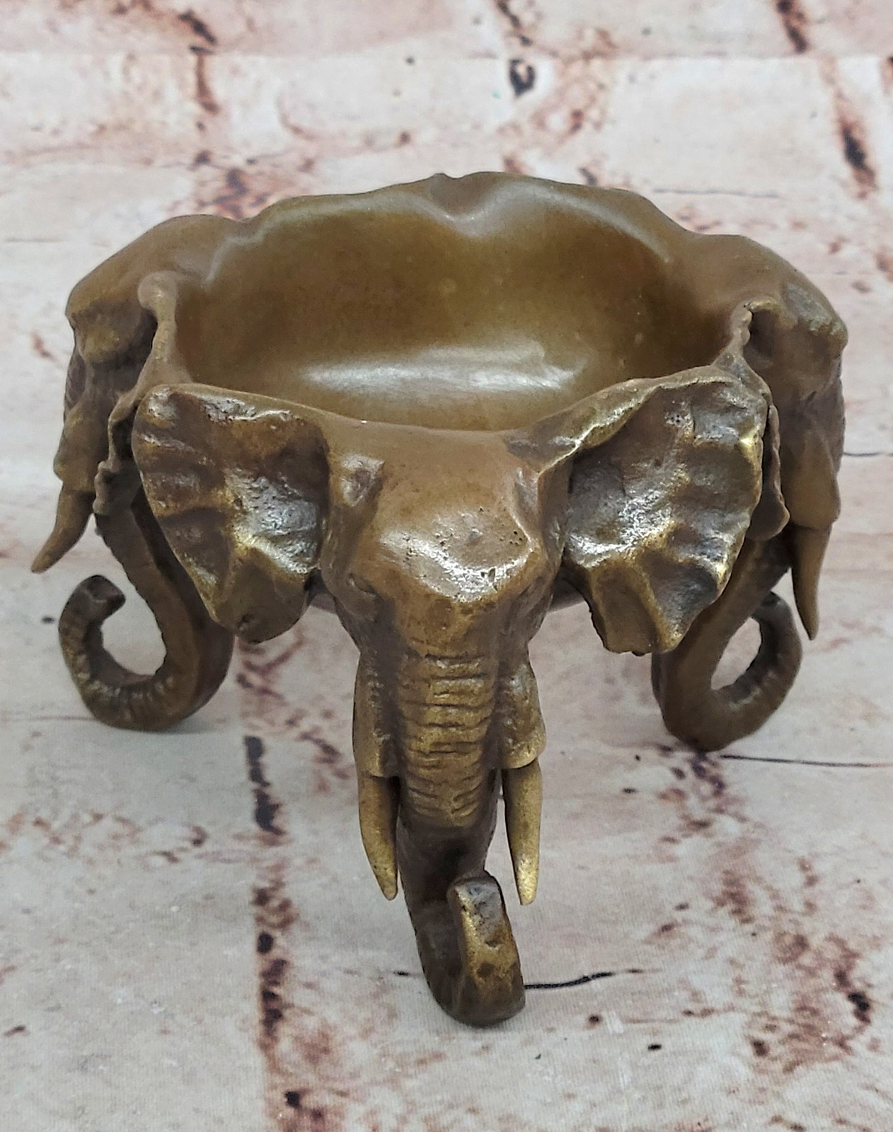 Cute Animal Ashtray Creative Elephant Genuine Bronze Classic Artwork Sale