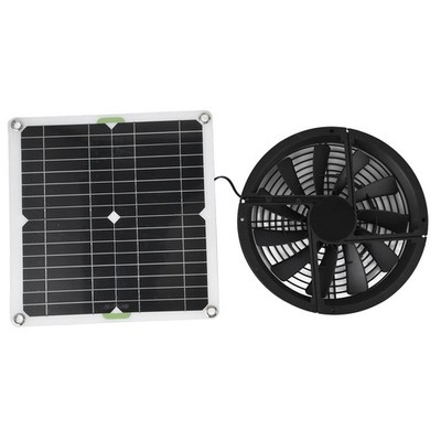 Solar Panel Powered Fan, 10in 100W Waterproof Exhaust default, defult