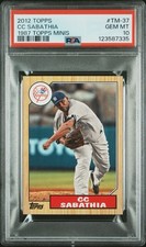 2012 Topps CC SABATHIA 1987 Topps Minis Pop 3 PSA 10 💎 HOF