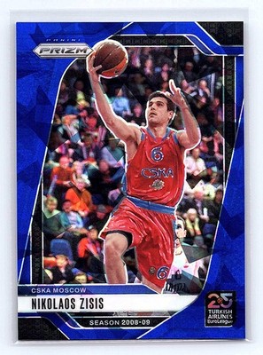 Nikos Zisis 2024-25 Panini Prizm EuroLeague #128 Blue Ice Prizms #/125