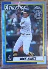 Topps Chrome 2025 Update 1990 Insert Nick Kurtz #90CU-21 Athletics Rookie