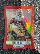 🔥VERNON DAVIS 2012 PRIZM DIE-CUT COLOR MATCH RED REFRACTOR!🔥49ERS!