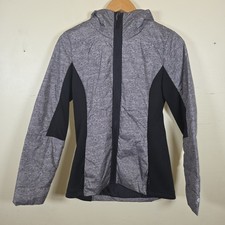 Champion Jacket Grey Gray/Black Womens Hooded Activewear Full Zip Jacket Small