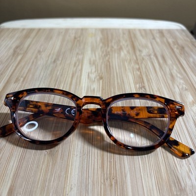 Leopard Frames Round Reading Glasses Women Retro Single PD62mm +3.50