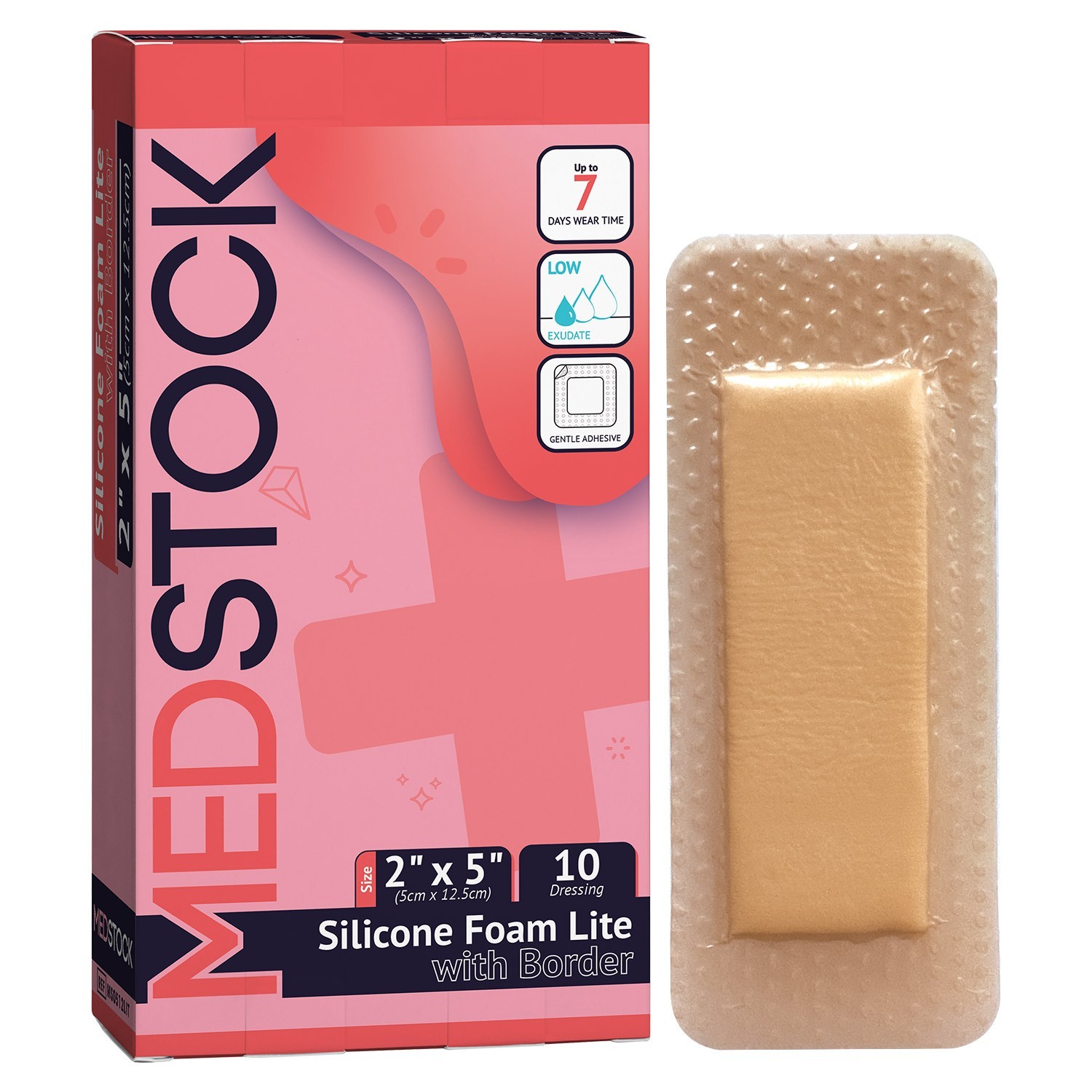 MEDSTOCK Silicone Foam Lite Dressing with Border - 2