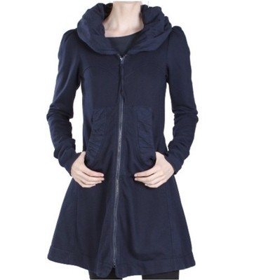 Prairie Underground Long Cloak Hoodie Blue Cotton Size Small Women s