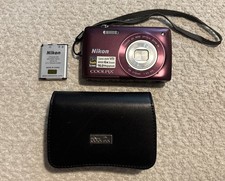 Nikon COOLPIX S4300 16MP Digital Camera Plum Touchscreen 6X Zoom Tested Works