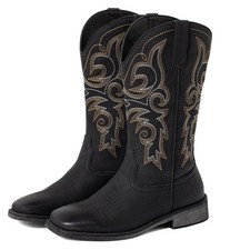 SheSole Wide Calf Cowboy Boots Women Square Toe Western Embroidered Mid Calf...
