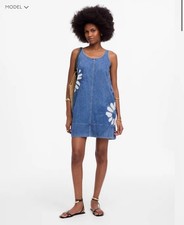 Madewell NWOT Size XL Denim Scoopneck Mini Dress Shibori Wash