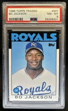 1986 Topps Traded Bo Jackson Rookie RC #50T Royals PSA 8