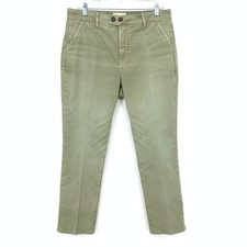 Frame Le Beau Straight Leg Chino Pants Womens Size 29 Washed Od Green