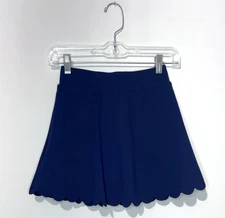 Crewcuts Active Girls Scalloped Skort 10 Navy Elastic Waist Skirt Shorts NWT