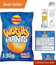 Wotsits 130g Pack - Really Cheesy Baked Snacks, Perfect for On-the-Go Enjoyment
