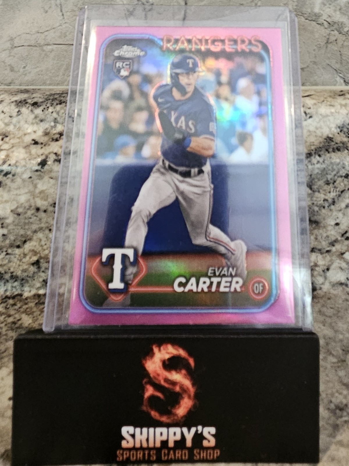 2024 Topps Chrome - Evan Carter Rookie Pink Refractor Rangers  #136