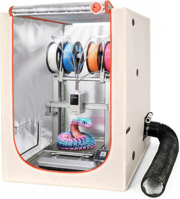 3D Printer Tent Enclosure, Upgraded Large Cover with Ventilation & LED Light - D