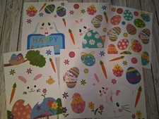Easter Bunny Window Clings 6 Sheets 100 pc Double Sided Easter Window Stickers