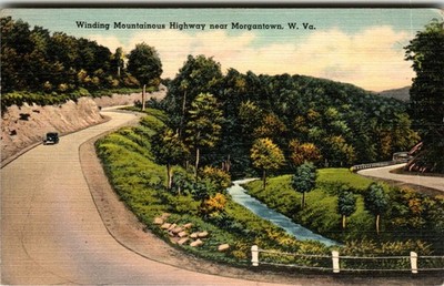 Winding Mountainous Highway near Morgantown WV Postcard