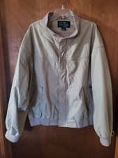 La Paz By Catalina Men  s XL Bomber Jacket Full Zip Beige Coat Pockets Vintage