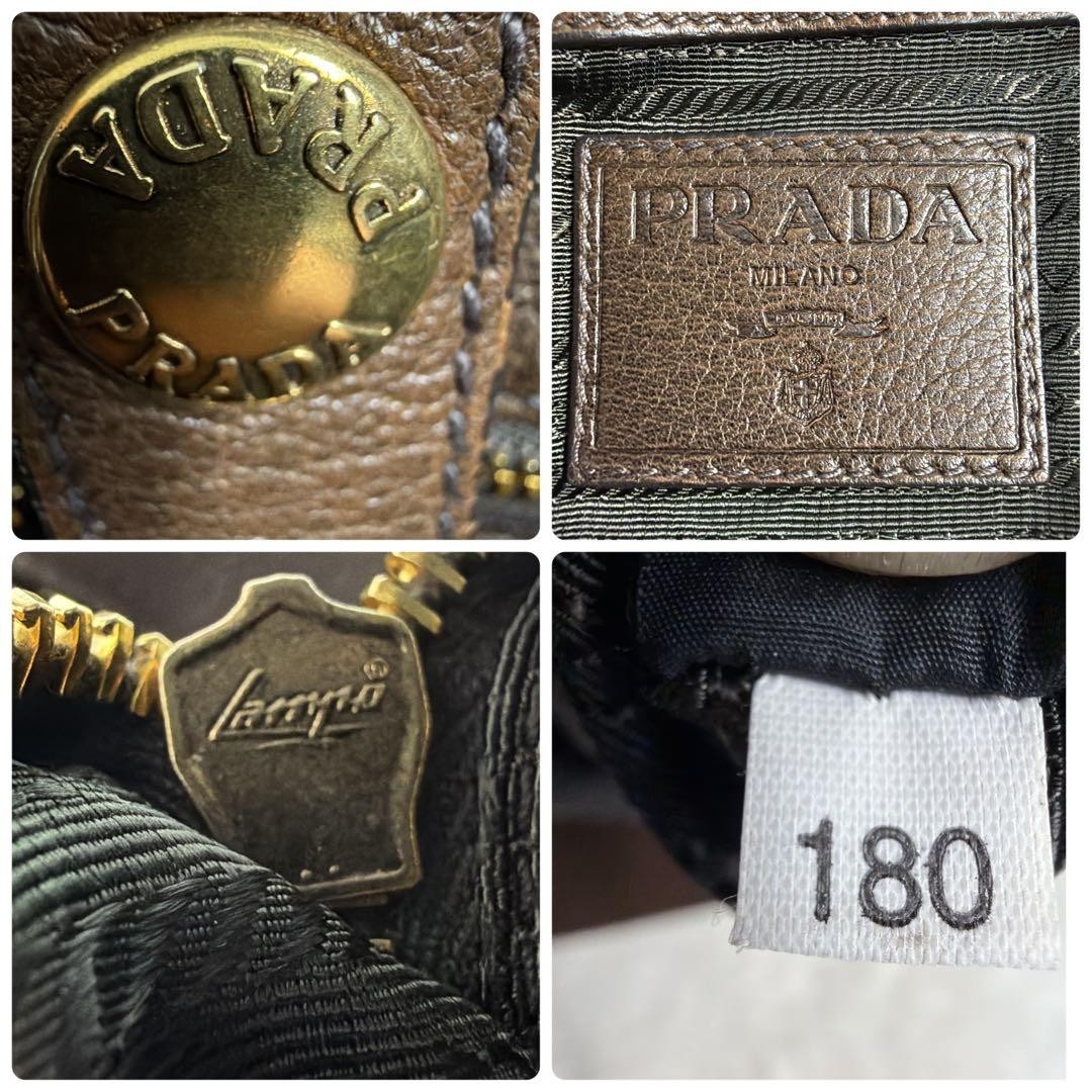 PRADA Messenger Bag Deer Skin Leather Brown Genuine Deer Leather Shoulder Bag thumbnail 2