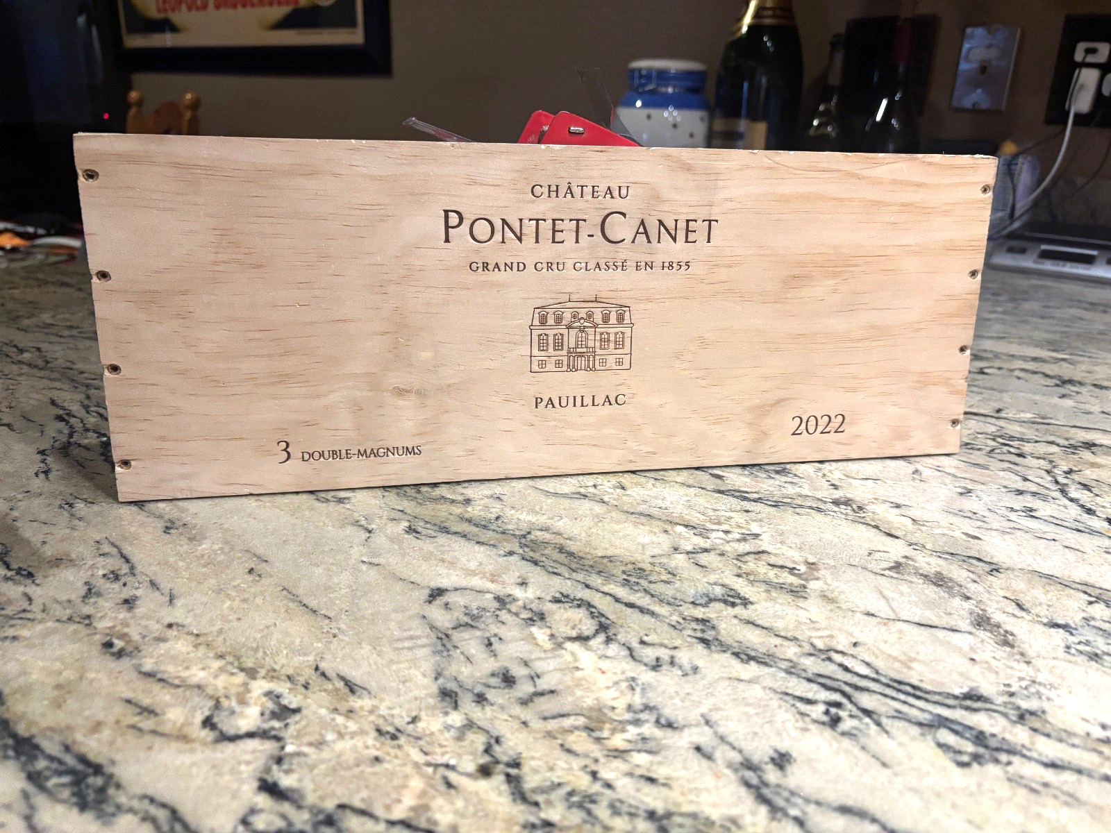 CH. PONTET CANET PAUILLAC REGION WINE CRATE PANEL  2022