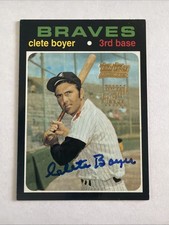 2001 Topps Legends Clete Boyer Certified Auto Braves 1971 Topps Design