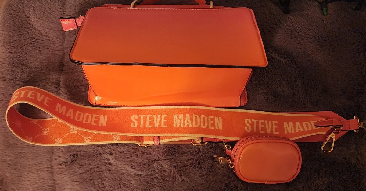 Steve Madden Vibrant Orange Strap with Gold Accents BRAGE Orange Braided Top Handle Crossbody Bag | Women main image 3