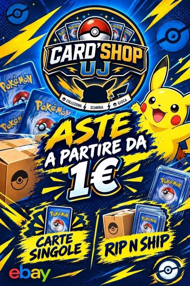 Aste Carte Pokemon  Partenza 1€ e Rip & Ship