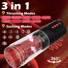 Male Masturbaters Automatic HandsFree Thrusting Cup Rotating Stroker Men Sex Toy