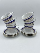 Vintage 1790 Cmielow Made in Poland Tea Cups and Saucers set of 6 Filigree Bs307