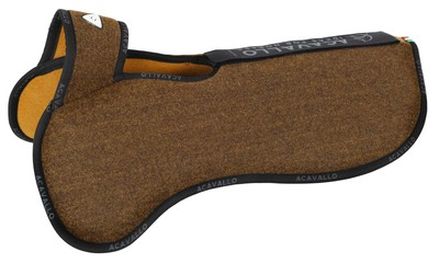 Acavallo Widerristfreies Taschenpad doppelseitig Filz hinten hoch brown/mustard 