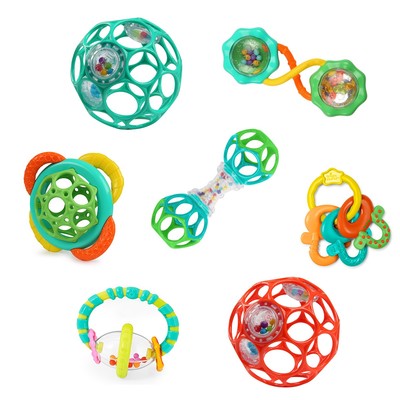 Bright Starts Soothers & Shakers 7 Piece Gift Set, On the Go Baby Toys