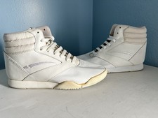 Vintage 1990s L.A. Gear Women's Sneakers Size 7 Strap 1994 White Hi Top