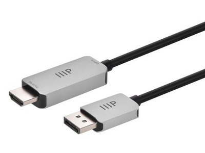 Monoprice DisplayPort 1.4 Cable to 8K HDMI 6ft 32.4Gbps For Monitor Apple TV PC