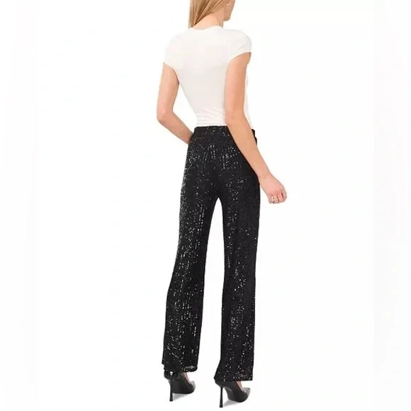 Pantalones acampanados con lentejuelas talla S VINCE CAMUTO para mujer Foto 2 de 4