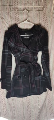 Urban Diva Plaid Jacket  With Detachable Hood
