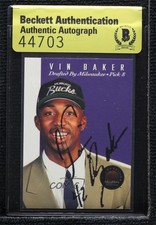 BAS 1993-94 Skybox Premium Draft Picks Vin Baker #DP8 Authentic Auto 3c7