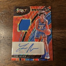 2021-22 Panini Select - Rookie Jersey Autographs Tre Mann #RJ-TMN Red Wave Prizm