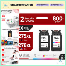 High-Capacity 275XL 276XL Black Color Ink Cartridges 2 Pack for Canon Printe