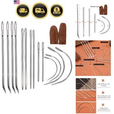 Heavy Duty Sewing Kit 16pcs Leather Upholstery Carpet Canvas Repair Needles