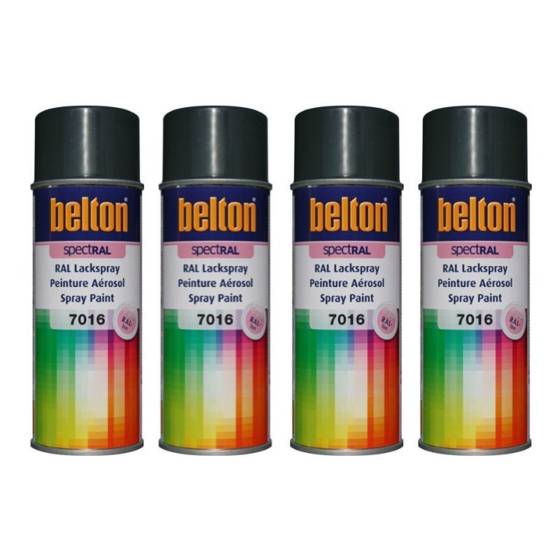 Bombe de peinture RAL 7016 gris anthracite Belton Spectral en lot de 4 aérosols de 400ml