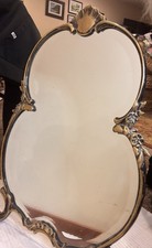 Vintage Mid Century 1950s Italian Baroque Style Gold Gilt Mirror 19"H
