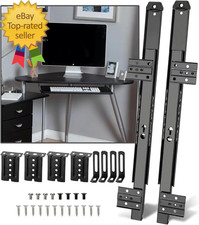 14" Keyboard Slide Heavy Duty Ball Bearing Slides Computer Tray under Desk Rails