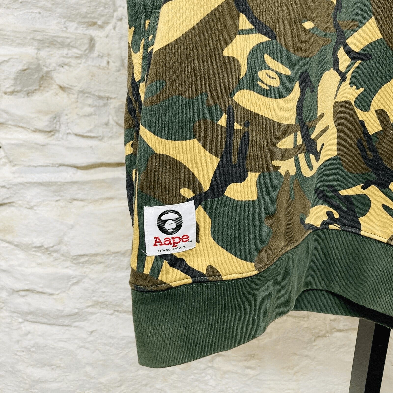 Bape Short Sleeve Sweatshirt Pockets Woodland Camo Green A Bathing Ape Small thumbnail 4